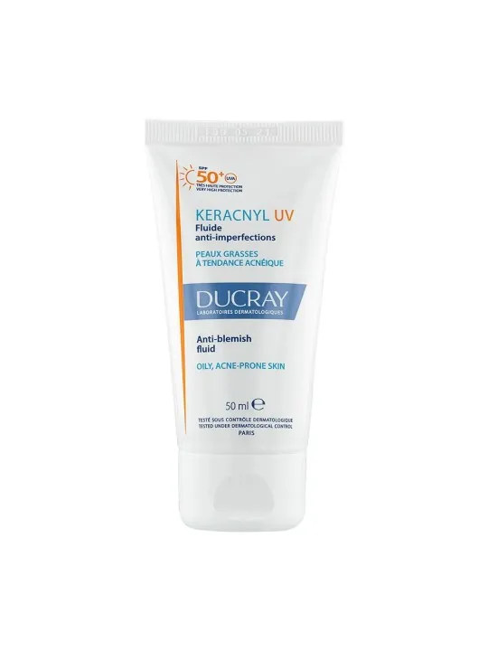 Ducray Keracnyl UV Fluide Anti-Imperfections Peaux Grasses à Tendance Acnéique SPF50 50ml