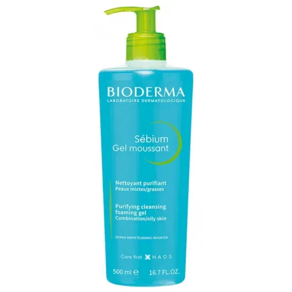 BIODERMA SEBIUM GEL MOUSSANT PURIFIANT POMPE 500ML