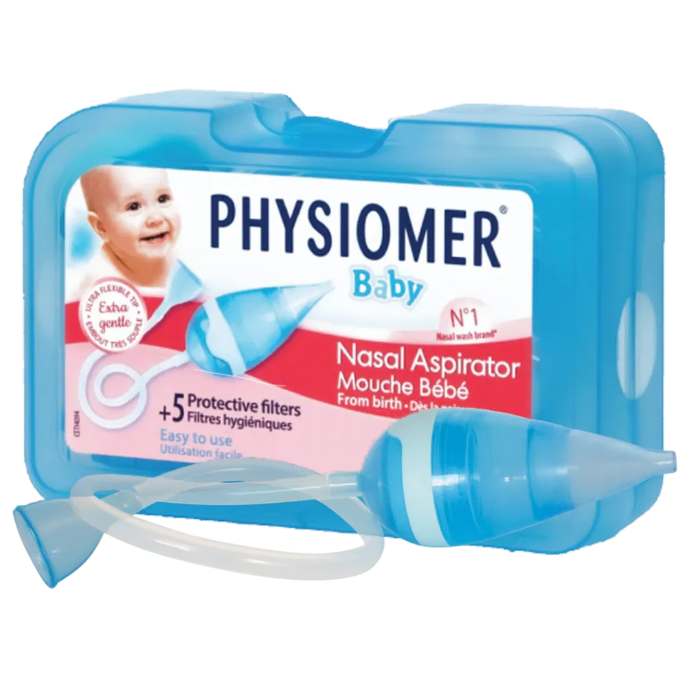 PHYSIOMER MOUCHE BEBE AVEC EMBOUT ET 5 FILTRES JETABLES