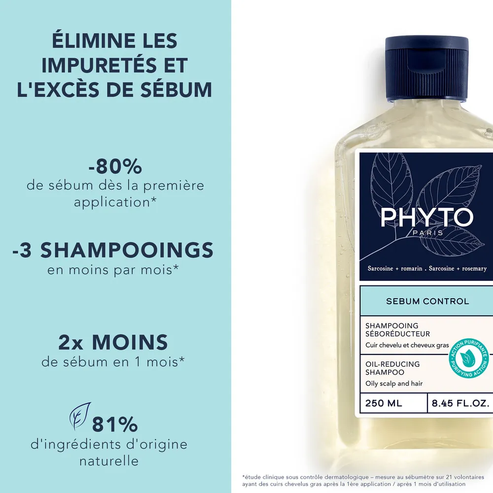 PHYTO SHAMPOOING SÉBUM CONTROL SEBOREDUCTEUR 250ML