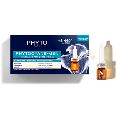 PHYTOCYANE MEN TRAITEMENT ANTI-CHUTE HOMME 12*3,5ML