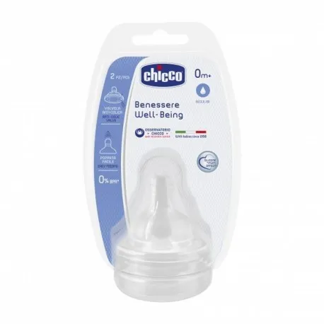 CHICCO TETINE WELL-BEING 0M+ 2 PCS