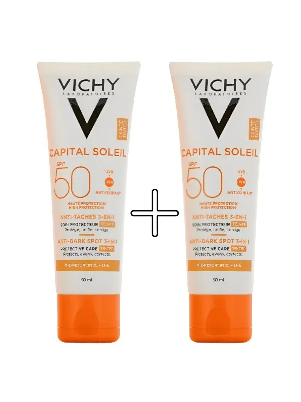 VICHY CAPITAL SOLEIL - LOT DE 2 SOIN ANTI-TACHES TEINTÉ 3-EN-1 SPF50+ 50ML