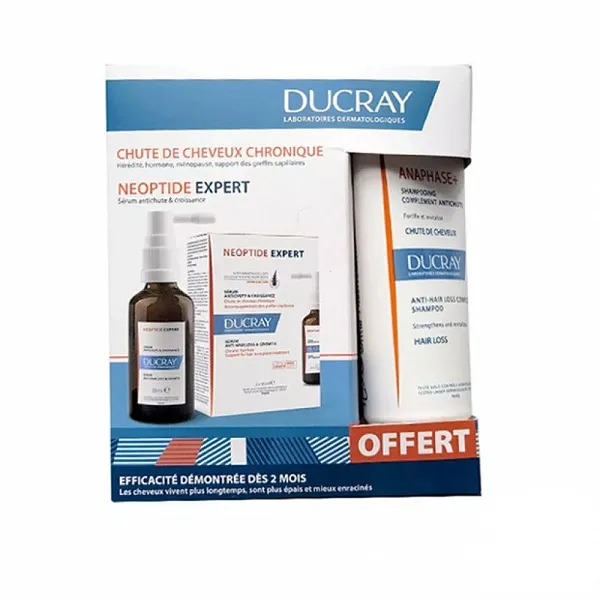 DUCRAY NEOPTIDE EXPERT Serum Antichute et Croissance 2X50ML +ANAPHASE SHAMP 100 ML (OFFERT)