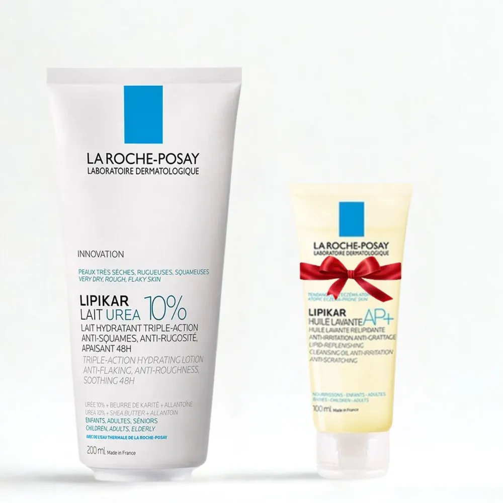 LA ROCHE POSAY LIPIKAR LAIT UREA 10% 200ML+LIPIKAR HUILE LAVANTE AP+ 100ML (OFFERT)