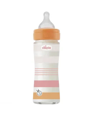 CHICCO BIBERON WELL-BEING EN VERRE FLUX LENT 0M+ 240ML