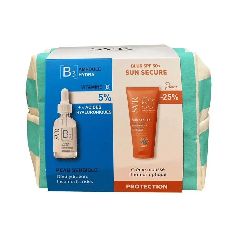 SVR TROUSSE AMPOULE HYDRA B PEAUX SENSIBLES 30ML+SVR SUN SECURE BLUR SPF50+ 50ML (-25%)