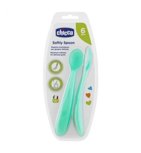 CHICCO 2 CUILLERE SILICONE 6M+