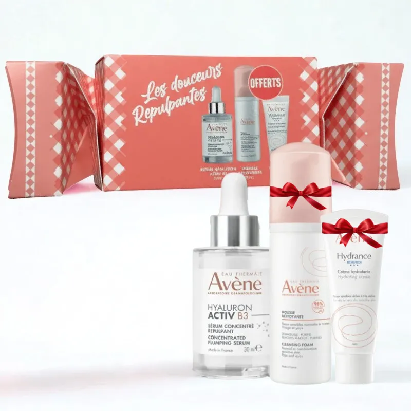 AVENE COFFRET DOUCEUR REPULPANTE SERUM HYALURON ACTIV B3 30ML+MOUSSE NETTOYANTE 50ML (OFFERT)+HYDRANCE RICHE 15ML(OFFERT)