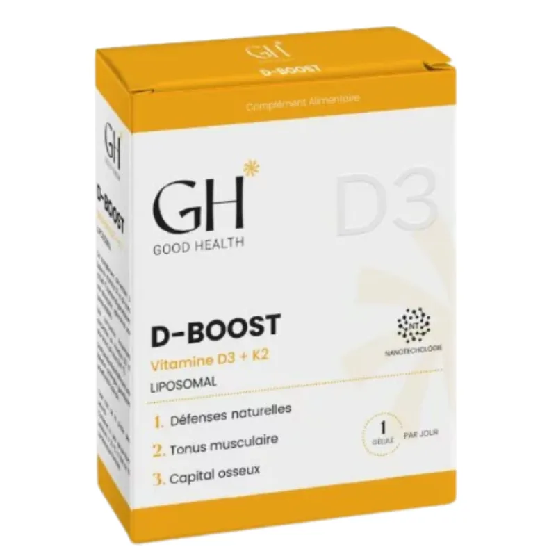 GOOD HEALTH D-BOOST VITAMINE D3+K2 30 GELULES