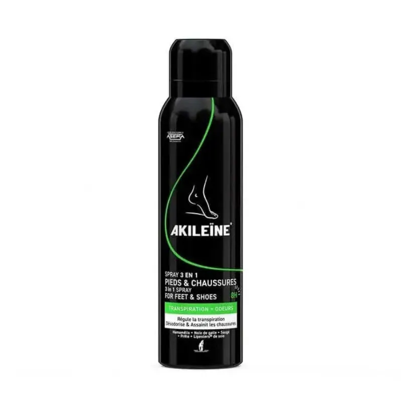 AKILEINE SPRAY NOIR DEODORANT PIEDS ANTI TRANSPIRANT 150ML