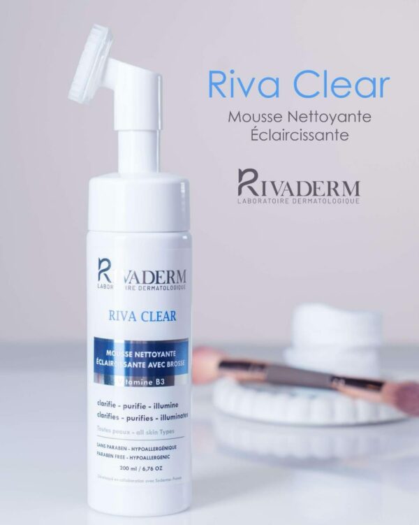 RIVADERM RIVA CLEAR MOUSSE NETTOYANTE ECLAIRCISSANTE 200ML