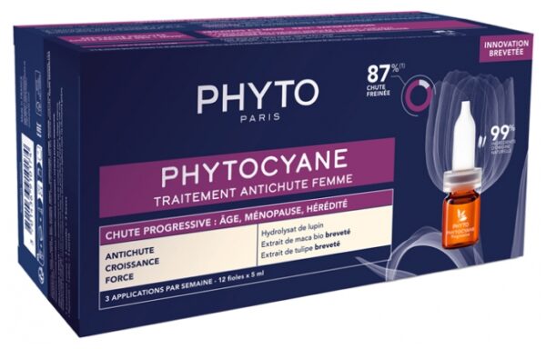PHYTO PHYTOCYANE TRAITEMENT ANTI-CHUTE PROGRESSIVE FEMME 12*5ML