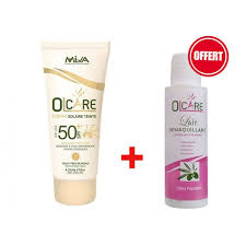 MILVA OLCARE ECRAN SOLAIRE TEINTÉ BEIGE ROSÉ SPF50 + LAIT DEMAQUILLANT 100ML GRATUIT
