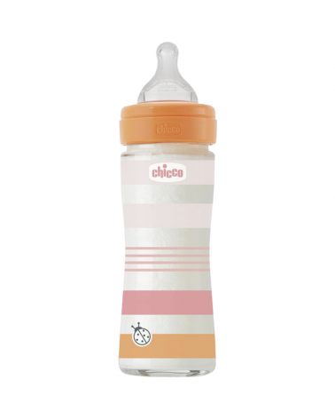 CHICCO BIBERON WELL-BEING EN VERRE FLUX LENT 0M+ 240ML