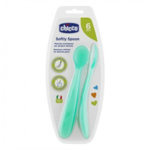 CHICCO 2 CUILLERE SILICONE 6M+