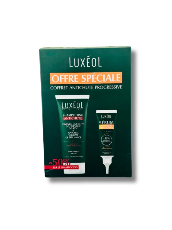Luxeol Coffret Anti-Chute : Sérum Progressif 50ml + Shampoing Anti-Chute 200ml à -50%