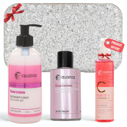 ALANIA COFFRET ROSE BOISEE GEL LAVANT CORPS 350ML+EAU PARFUMEE 100 ML+EAU TONIQUE 150ML (OFFERT)+TROUSSE (OFFERT)