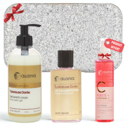 ALANIA COFFRET TUBEREUSE DOREE GEL LAVANT CORPS 350ML+EAU PARFUMEE 100 ML+EAU TONIQUE 150ML (OFFERT)+TROUSSE (OFFERT)